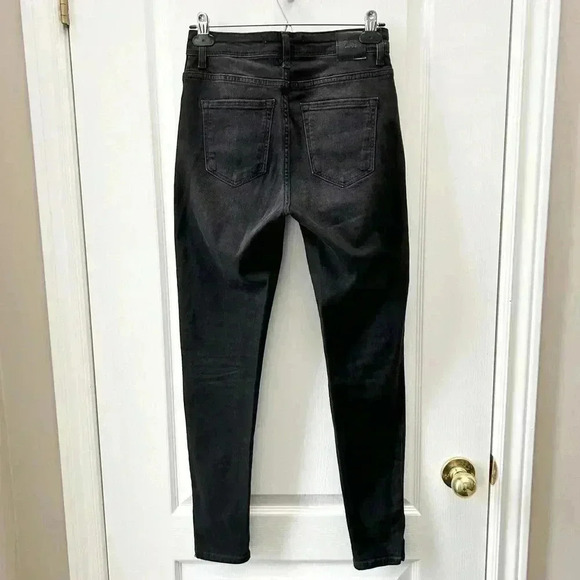 Zara High Rise Skinny Jeans Ankle Snaps Washed Black Size 2 - Picture 4 of 14